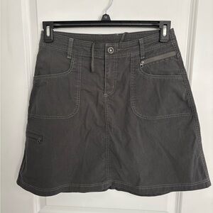 KUHL Gray Lightweight Cotton Active Hiking Casual A-Line Mini Skirt SZ 4